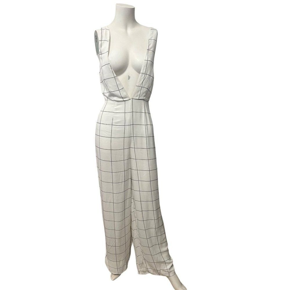 Womens Avante Garde Jumpsuit S mod architectural geometric white Party Club New